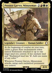 Preston Garvey, Minuteman - Universes Beyond: Fallout (PIP) #8 - Mythic Magic: The Gathering Trading Card