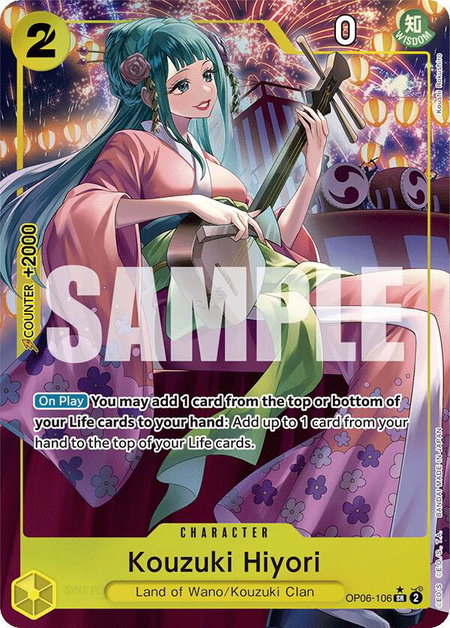 Kouzuki Hiyori (Alternate Art) - Wings of the Captain One Piece trading card