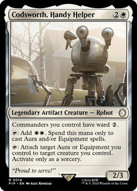 Codsworth, Handy Helper - Universes Beyond: Fallout (PIP) #14 - Rare Magic: The Gathering Trading Card