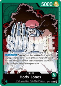 Hody Jones (020) - Wings of the Captain (OP06) #OP06-020 - Leader One Piece Trading Card