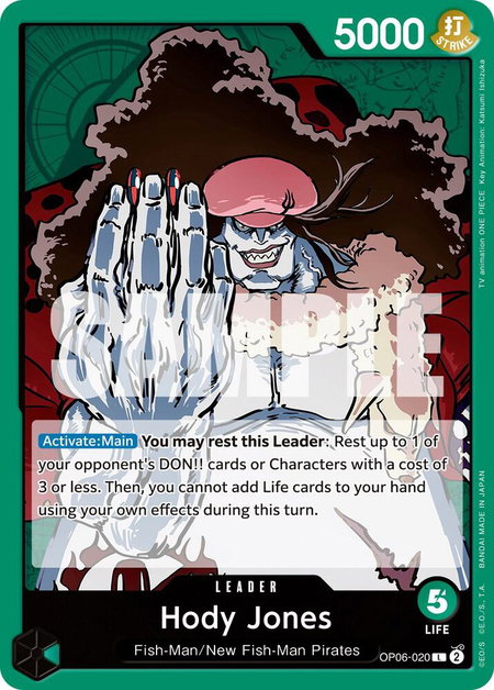 Hody Jones (020) trading card from Wings of the Captain Hody Jones (020) - Wings of the Captain One Piece trading card