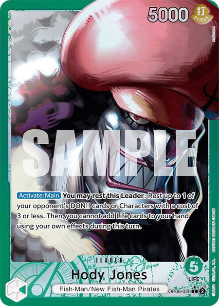 Hody Jones (020) (Alternate Art) trading card from Wings of the Captain Hody Jones (020) (Alternate Art) - Wings of the Captain One Piece trading card