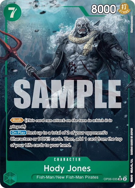 Hody Jones (035) (Alternate Art) trading card from Wings of the Captain Hody Jones (035) (Alternate Art) - Wings of the Captain One Piece trading card