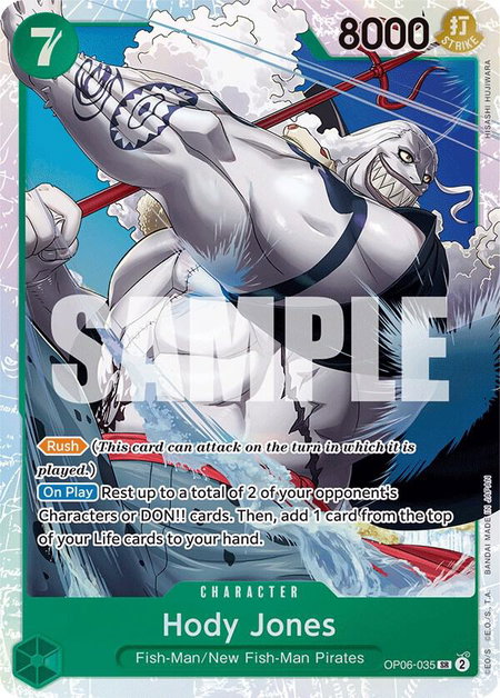 Hody Jones (035) - Wings of the Captain One Piece trading card