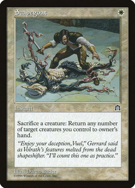Scapegoat trading card from Stronghold Scapegoat - Stronghold Magic: The Gathering trading card