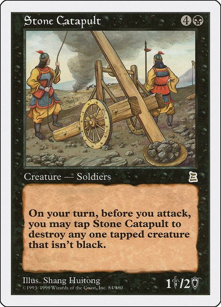 Stone Catapult trading card from Portal Three Kingdoms Stone Catapult - Portal Three Kingdoms Magic: The Gathering trading card