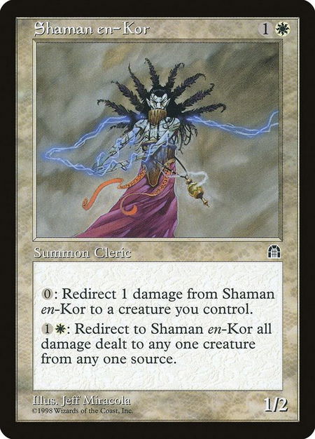 Shaman en-Kor trading card from Stronghold Shaman en-Kor - Stronghold Magic: The Gathering trading card