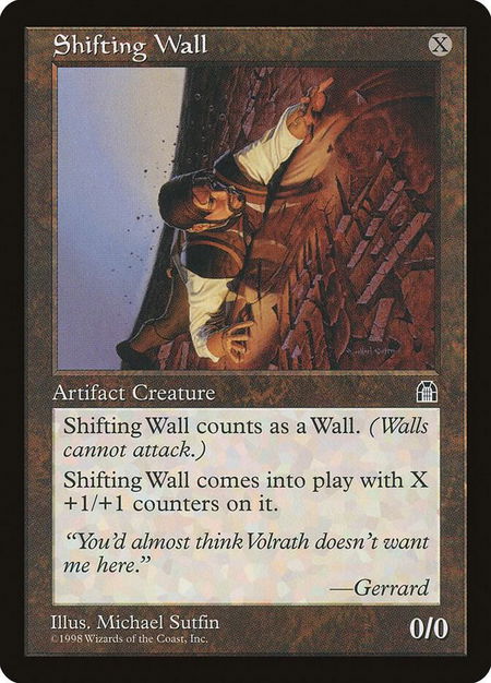 Shifting Wall trading card from Stronghold Shifting Wall - Stronghold Magic: The Gathering trading card