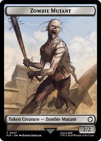 Zombie Mutant // Copy Double-Sided Token - Universes Beyond: Fallout (PIP) #7 // 1 - Token Magic: The Gathering Trading Card