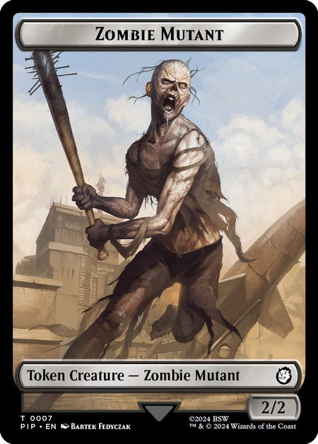 Zombie Mutant // Copy Double-Sided Token - Universes Beyond: Fallout Magic: The Gathering trading card