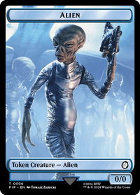 Alien // Clue Double-Sided Token - Universes Beyond: Fallout (PIP) #6 // 11 - Token Magic: The Gathering Trading Card