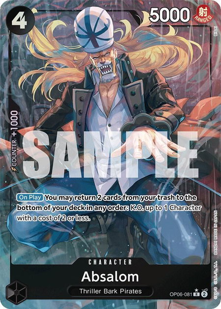 Absalom (Alternate Art) trading card from Wings of the Captain Absalom (Alternate Art) - Wings of the Captain One Piece trading card
