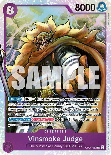 Vinsmoke Judge - Wings of the Captain One Piece trading card