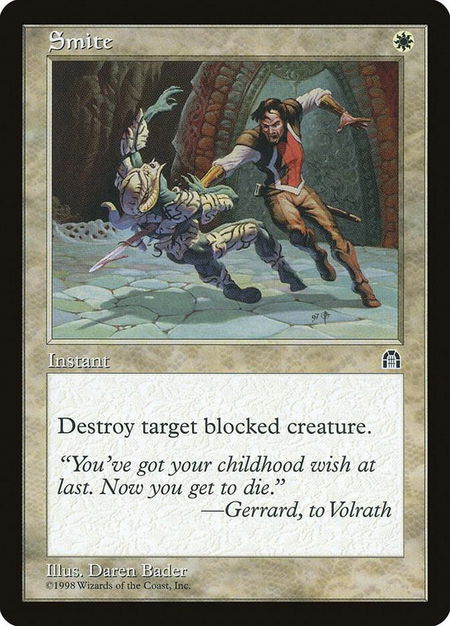 Smite trading card from Stronghold Smite - Stronghold Magic: The Gathering trading card