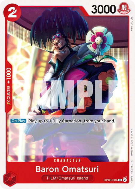 Baron Omatsuri - Wings of the Captain One Piece trading card