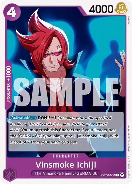 Vinsmoke Ichiji (060) trading card from Wings of the Captain Vinsmoke Ichiji (060) - Wings of the Captain One Piece trading card