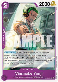 Vinsmoke Yonji (066) - Wings of the Captain (OP06) #OP06-066 - Common One Piece Trading Card