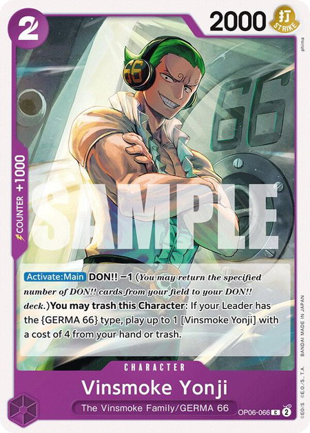 Vinsmoke Yonji (066) - Wings of the Captain One Piece trading card