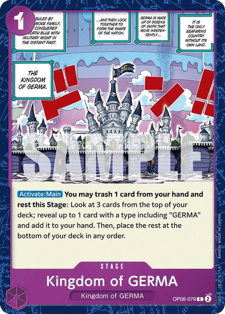 Kingdom of GERMA trading card from Wings of the Captain Kingdom of GERMA - Wings of the Captain One Piece trading card