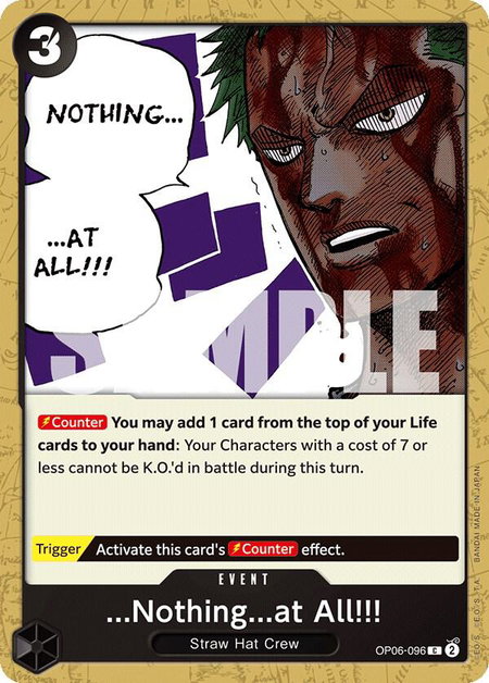 ...Nothing...at All!!! trading card from Wings of the Captain ...Nothing...at All!!! - Wings of the Captain One Piece trading card
