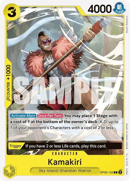 Kamakiri - Wings of the Captain One Piece trading card