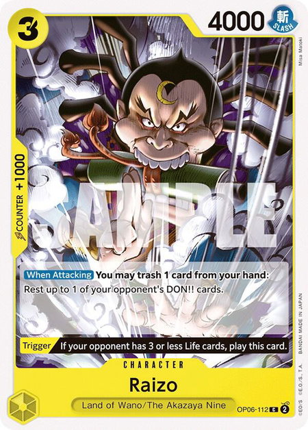 Raizo - Wings of the Captain One Piece trading card
