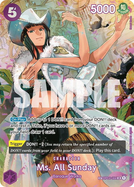 Ms. All Sunday (SP) - Wings of the Captain One Piece trading card