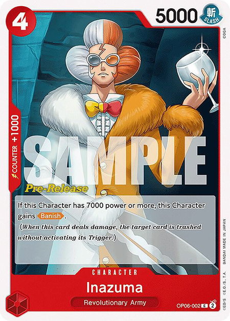 Inazuma trading card from Wings of the Captain Pre-Release Cards Inazuma - Wings of the Captain Pre-Release Cards One Piece trading card