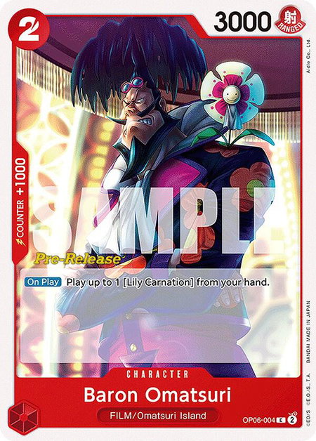 Baron Omatsuri - Wings of the Captain Pre-Release Cards One Piece trading card