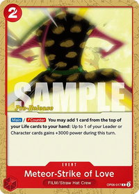 Meteor-Strike of Love - Wings of the Captain Pre-Release Cards (OP06 PRE) #OP06-017 - Common One Piece Trading Card