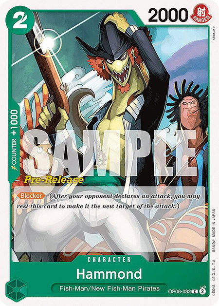 Hammond trading card from Wings of the Captain Pre-Release Cards Hammond - Wings of the Captain Pre-Release Cards One Piece trading card