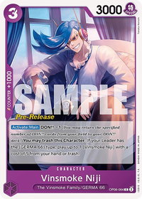 Vinsmoke Niji (064) - Wings of the Captain Pre-Release Cards (OP06 PRE) #OP06-064 - Common One Piece Trading Card