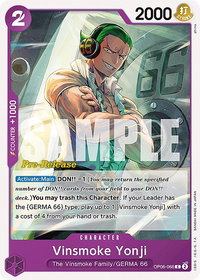 Vinsmoke Yonji (066) - Wings of the Captain Pre-Release Cards (OP06 PRE) #OP06-066 - Common One Piece Trading Card