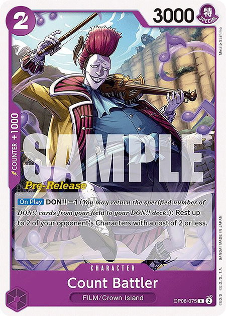 Count Battler trading card from Wings of the Captain Pre-Release Cards Count Battler - Wings of the Captain Pre-Release Cards One Piece trading card