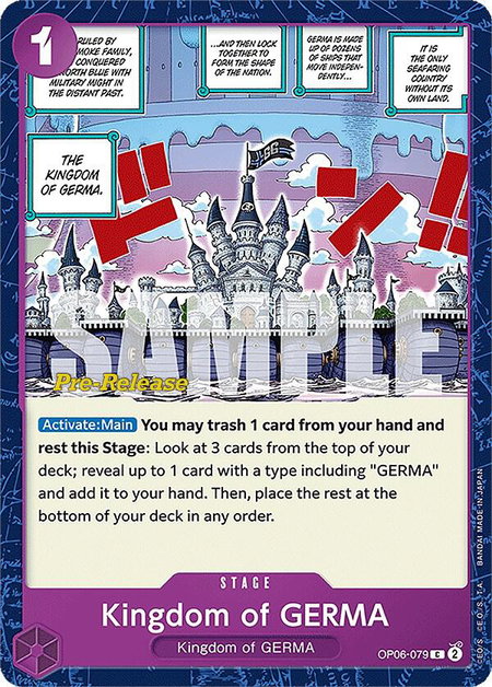 Kingdom of GERMA - Wings of the Captain Pre-Release Cards One Piece trading card