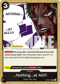 ...Nothing...at All!!! - Wings of the Captain Pre-Release Cards (OP06 PRE) #OP06-096 - Common One Piece Trading Card