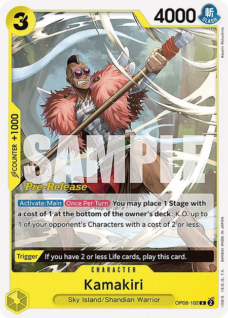 Kamakiri - Wings of the Captain Pre-Release Cards One Piece trading card
