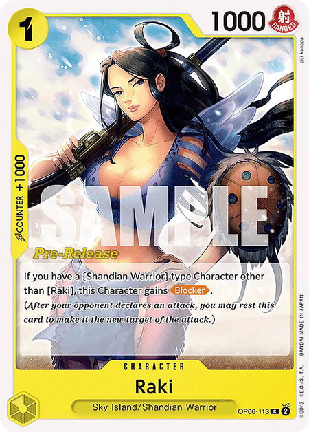 Raki trading card from Wings of the Captain Pre-Release Cards Raki - Wings of the Captain Pre-Release Cards One Piece trading card
