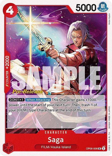 Saga - Wings of the Captain Pre-Release Cards One Piece trading card