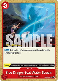 Blue Dragon Seal Water Stream - Wings of the Captain Pre-Release Cards (OP06 PRE) #OP06-019 - Uncommon One Piece Trading Card