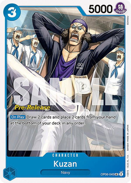 Kuzan trading card from Wings of the Captain Pre-Release Cards Kuzan - Wings of the Captain Pre-Release Cards One Piece trading card