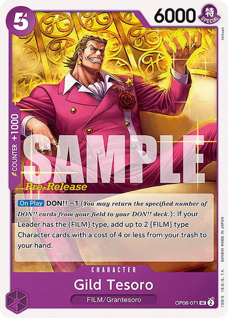 Gild Tesoro - Wings of the Captain Pre-Release Cards One Piece trading card