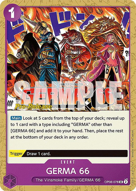 GERMA 66 trading card from Wings of the Captain Pre-Release Cards GERMA 66 - Wings of the Captain Pre-Release Cards One Piece trading card