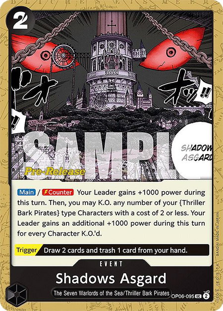 Shadows Asgard trading card from Wings of the Captain Pre-Release Cards Shadows Asgard - Wings of the Captain Pre-Release Cards One Piece trading card