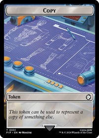 Copy // Clue Double-Sided Token - Universes Beyond: Fallout (PIP) #1 // 11 - Token Magic: The Gathering Trading Card