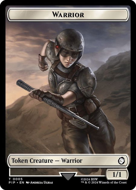 Warrior // Food (0012) Double-Sided Token - Universes Beyond: Fallout Magic: The Gathering trading card