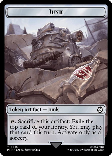 Junk // Settlement Double-Sided Token - Universes Beyond: Fallout Magic: The Gathering trading card