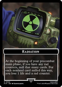 Radiation // Squirrel Double-Sided Token - Universes Beyond: Fallout (PIP) #22 // 9 - Token Magic: The Gathering Trading Card