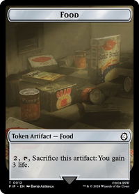 Food (0012) // Clue Double-Sided Token - Universes Beyond: Fallout (PIP) #12 // 11 - Token Magic: The Gathering Trading Card