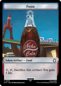 Food (0013) // Clue Double-Sided Token - Universes Beyond: Fallout (PIP) #13 // 11 - Token Magic: The Gathering Trading Card